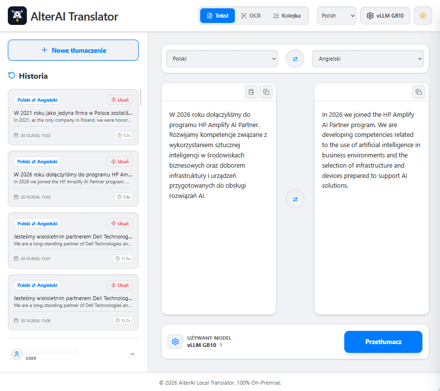 AlterAI Translator — tłumaczenie tekstów